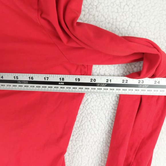 Lauren Ralph Lauren T Shirt Womens Large Red Beaded Preppy Logo Long Sleeve - Picture 7 of 10